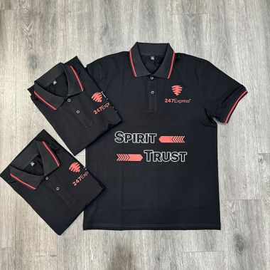 Áo Thun Polo Đen In Logo Theo Yêu Cầu