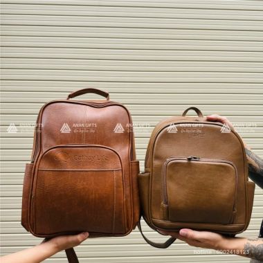 Balo Da Chất Lượng In Logo Theo Yêu Cầu - Balo Học Sinh Ba Lô Đựng Laptop