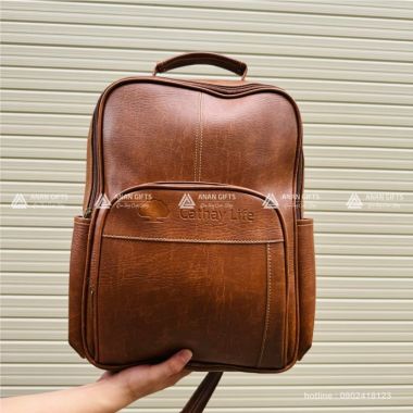 Balo Da Chất Lượng In Logo Theo Yêu Cầu - Balo Học Sinh Ba Lô Đựng Laptop