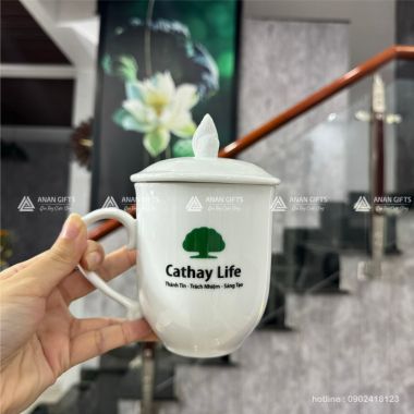 Ly Sứ Bát Tràng In Logo Cathay - Quà Tặng Cao Cấp, Sang Trọng
