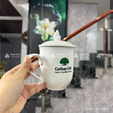 Ly Sứ Bát Tràng In Logo Cathay - Quà Tặng Cao Cấp, Sang Trọng