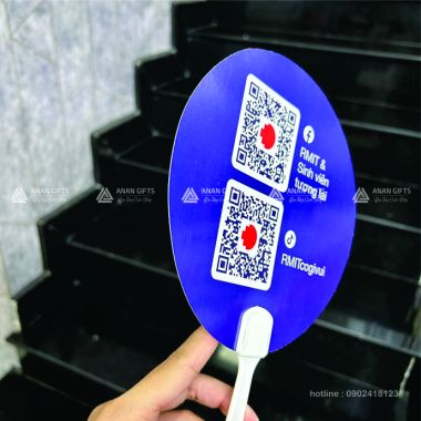 QUẠT NHỰA TRÒN CẦM TAY - QUẠT NHỰA IN LOGO RMIT