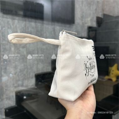 Túi Canvas Mini - Túi Canvas Đựng Mỹ Phẩm In Logo Theo Yêu Cầu