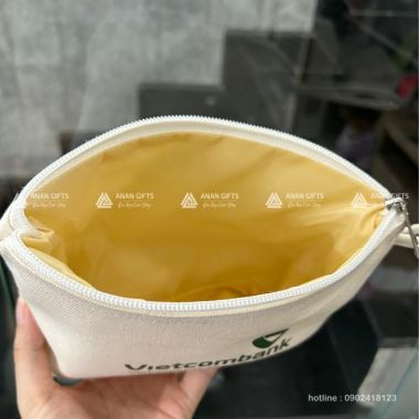 Túi Canvas Mini In Logo Vietcombank - Túi Đựng Đồ Cá Nhân In Logo Theo Yêu Cầu