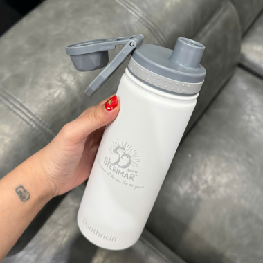 Bình Giữ Nhiệt TYESO Màu Trắng In Logo – Quà Tặng Doanh Nghiệp Hiện Đại, Sang Trọng