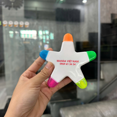 Bút Highlight Ngôi Sao In Logo Theo Yêu Cầu – Quà Tặng Văn Phòng Sáng Tạo
