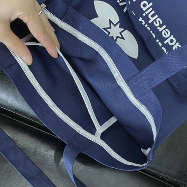 Túi tote vải canvas xanh đậm in logo theo yêu cầu