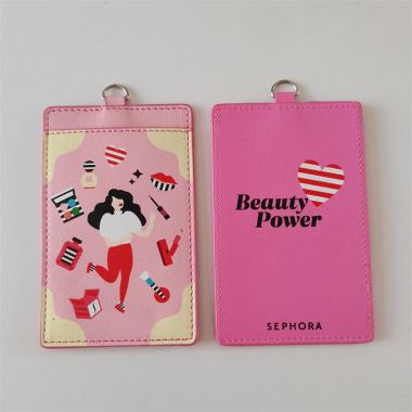 Bao Đeo Thẻ Nhân Viên Da PU In Logo – Thiết Kế Theo Yêu Cầu