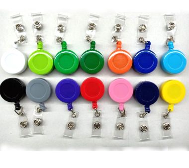 Cuộn Dây Đeo Thẻ Rút Màu Trắng – Badge Reel In Logo Khiên Xanh