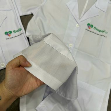 Áo Blouse Y Tế In Logo Theo Yêu Cầu - May Áo Blouse Giá Rẻ