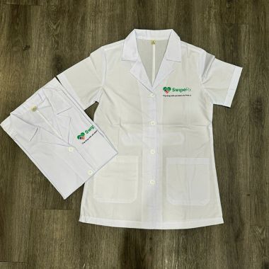 Áo Blouse Y Tế In Logo Theo Yêu Cầu - May Áo Blouse Giá Rẻ