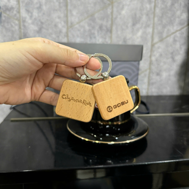Móc Khóa Gỗ In Logo Theo Yêu Cầu - Quà Tặng Doanh Nghiệp Độc Đáo