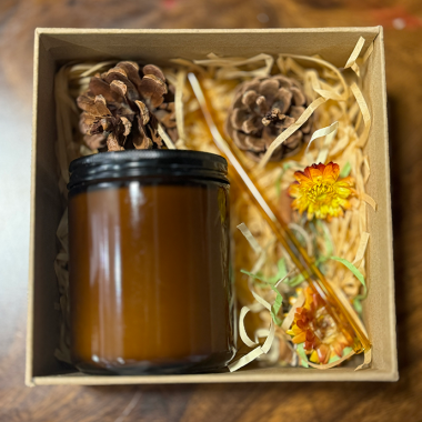 Bộ Quà Tặng Ly Bọc Da - Nến Thơm - Đế Lót Ly | In Logo Theo Yêu Cầu