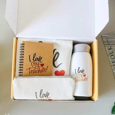 Bộ Quà Tặng Bình Nước & Bộ Muỗng Đũa - Túi Vải In Logo Theo Yêu Cầu