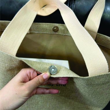Túi Vải Bố Đay Màu Nâu Quai Bản Lớn – In Logo Cathay Life