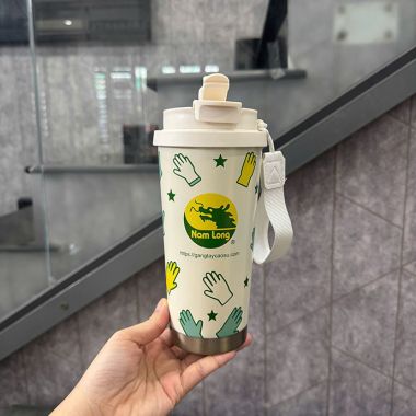 Bình Giữ Nhiệt Họa Tiết Hoa In Logo Theo Yêu Cầu – Sang Trọng, Giá Tốt