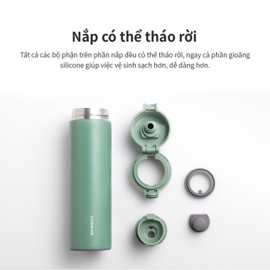 Bình Giữ Nhiệt Slim Fit LocknLock 400 ml Mở Nắp One‑Touch In Logo