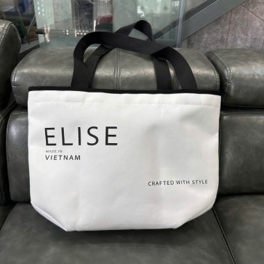 Túi Tote Vải Canvas Quai Đen In Logo Theo Yêu Cầu