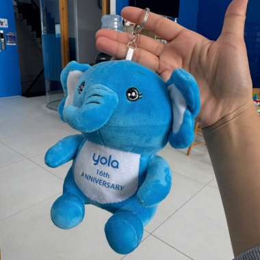 Móc Khóa Thú Bông Voi Xanh In Logo – Quà Tặng Thương Hiệu Dễ Thương & Ý Nghĩa