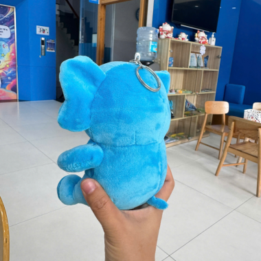 Móc Khóa Thú Bông Voi Xanh In Logo – Quà Tặng Thương Hiệu Dễ Thương & Ý Nghĩa