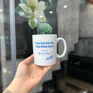 Ly sứ trắng in logo theo yêu cầu làm quà tặng doanh nghiệp