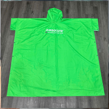 Áo Mưa Cánh Dơi In Logo ABSOLUTE – Xanh Lá Nổi Bật, Chống Thấm Tốt