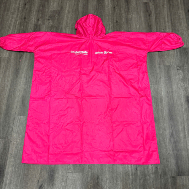 Áo Mưa Cánh Dơi Màu Hồng In Logo – Thiết Kế Che Phủ Rộng, Dễ Gấp Gọn