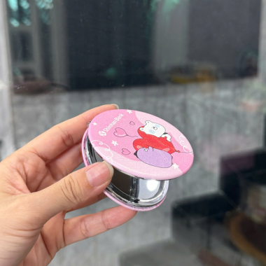 Gương Cầm Tay Mini Dễ Thương – In Hoạt Hình, Quà Tặng Ngân Hàng