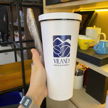 Ly Giữ Nhiệt Trắng In Thông Điệp – Thiết Kế Đơn Giản, Thích Hợp Quà Tặng Sức Khỏe