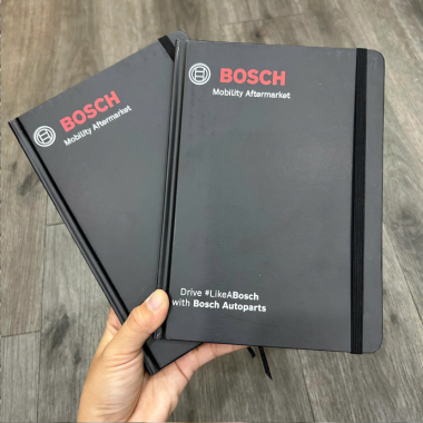 Sổ Tay In Logo Bìa Cứng Bosch – Sang Trọng, Chuyên Nghiệp, Tặng Đối Tác