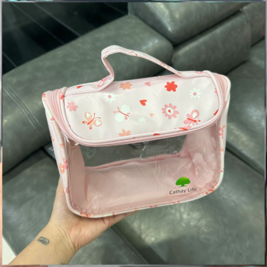 Túi Đựng Mỹ Phẩm Trong Suốt In Logo Cathay Life – Nhiều Màu Dễ Thương, Tiện Dụng Khi Du Lịch