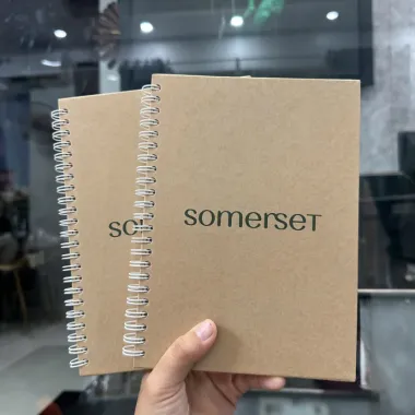 Sổ Tay Kraft Lò Xo In Logo – Sổ Ghi Chép Quà Tặng Doanh Nghiệp