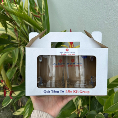 Bộ 2 Ly Thủy Tinh Quai Cầm Trong Hộp Giấy – Quà Tặng Doanh Nghiệp Sang Trọng