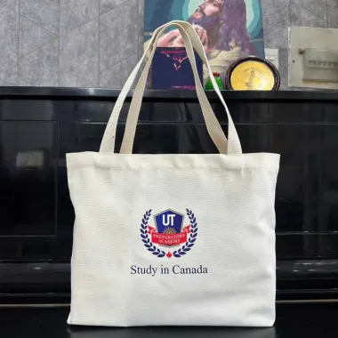 Túi Vải Canvas Dây Đai UT Preparatory Academy In Logo Chuyển Nhiệt Theo Yêu Cầu