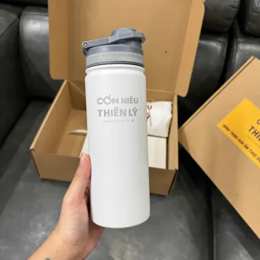 Combo Quà Tặng Khách Hàng Bình Nước Túi Vải – Bộ Giftset In Logo Theo Yêu Cầu