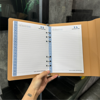 SỔ BÌA CÒNG - NẮP GẬP 3 ÉP KIM  - IN LOGO THEO YÊU CẦU