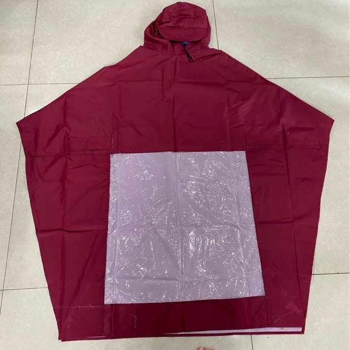 Áo Mưa Trùm Đầu Màu Đỏ Đô Có Kính – Quà Tặng Doanh Nghiệp In Logo Theo Yêu Cầu