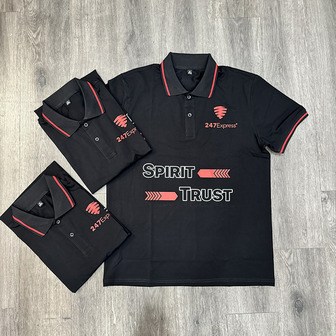 Áo Thun Polo Đen In Logo Theo Yêu Cầu