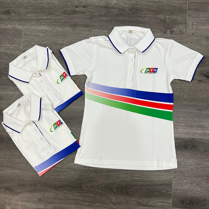Áo Thun Đồng Phục DTG Phối Viền - In & Thêu Logo Theo Yêu Cầu
