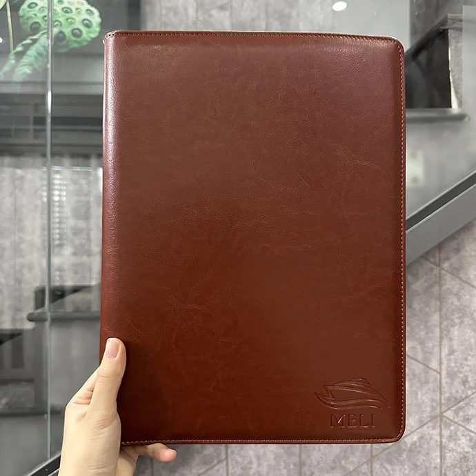 Bìa Sổ Da PU In Logo Theo Yêu Cầu – Portfolio Doanh Nghiệp Cao Cấp