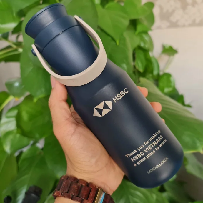 Bình Giữ Nhiệt Bằng Thép Không Gỉ Lock&Lock Metro Double 470ML - Khắc Logo Theo Yêu Cầu, Giữ Nóng Lạnh Hiệu Quả