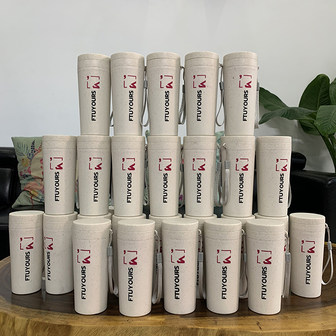 Bình Nước In Logo Theo Yêu Cầu 380ml – In Kéo Lụa Hai Màu