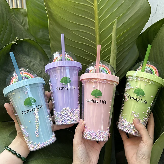 Ly Nhựa Hai Lớp Cầu Vồng 3D In Logo – Ly Nhựa Quảng Cáo Dễ Thương