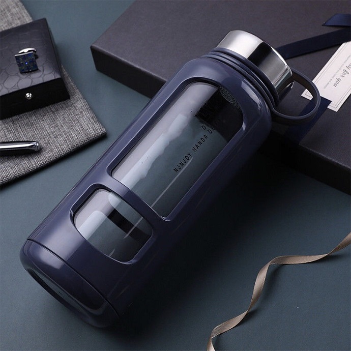 Bình Nước Thủy Tinh Kèm Vỏ Bảo Vệ – Quà Tặng Doanh Nghiệp Cao Cấp & Tiện Dụng