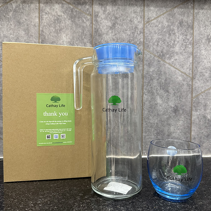 Bộ Bình Ly Thủy Tinh Luminarc In Logo - Quà Tặng Cao Cấp Theo Yêu Cầu