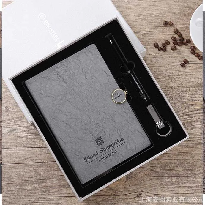 Bộ Quà Tặng Sổ Tay A5 – Bút Ký – Móc Khóa Da In Logo Theo Yêu Cầu