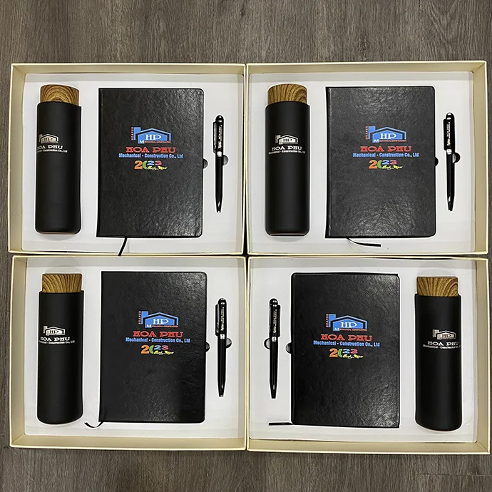 BKL 14 - Bộ Gift 3 Món Bình Giữ Nhiệt - Sổ Tay - Bút Bi In Logo Hoà Phú - Quà Tặng Doanh Nghiệp