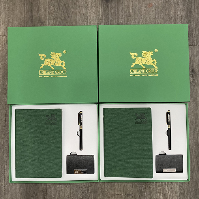 BKL 13 - Bộ Gift 3 Món Namecard - Sổ - Bút Kim Loại Uniland Group - Quà Tặng Doanh Nghiệp