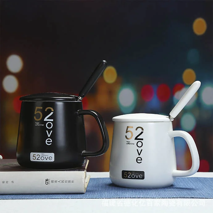 Bộ Quà Tặng Cốc Sứ 520 Love In Theo Yêu Cầu – Ly Sứ Cao Cấp Kèm Nắp & Muỗng