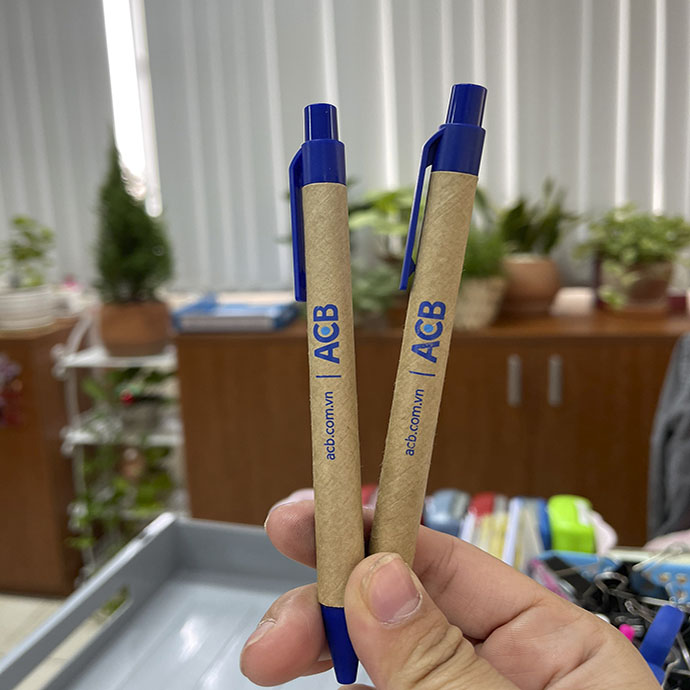 Bút Bi Giấy - Bút Nhựa Bảo Vệ Môi Trường In Logo - Quà Tặng Quảng Bá Thương Hiệu